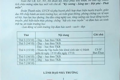 Lịch kế hoạch tuần 6