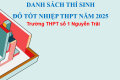 Danh sách thí sinh đỗ tốt nghiệp THPT năm 2025 – Trường THPT số 1 Nguyễn Trãi