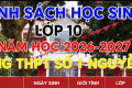 Danh sách lớp 10, Năm học 2026-2027